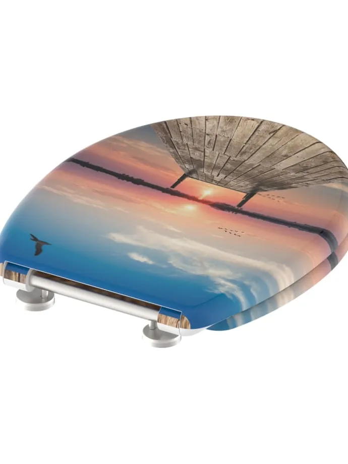 WC-Sitz mit Absenkautomatik "Sunset sky" in Bunt