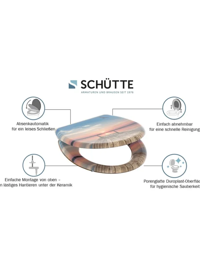 WC-Sitz mit Absenkautomatik "Sunset sky" in Bunt