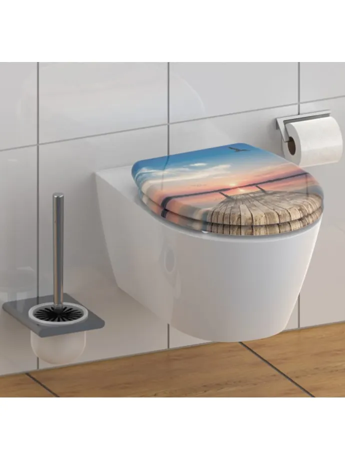 WC-Sitz mit Absenkautomatik "Sunset sky" in Bunt