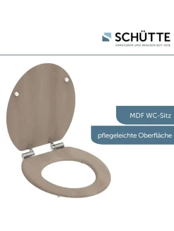 WC-Sitz mit Absenkautomatik "Modern Wood" in Hellbraun