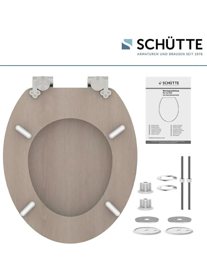 WC-Sitz mit Absenkautomatik "Modern Wood" in Hellbraun