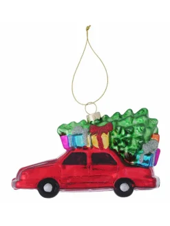 Weihnachtsanhänger "Drivy" in Rot/ Grün - (H)8 cm