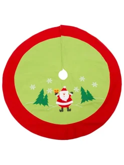 Weihnachtsbaumdecke "Santa" in Grün/ Rot - Ø 92 cm