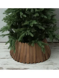 Weihnachtsbaumrock aus Holz Abdeckung für Baumständer D: 57cm in braun