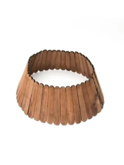 Weihnachtsbaumrock aus Holz Abdeckung für Baumständer D: 70cm in braun