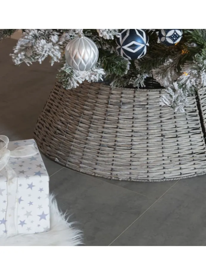 Weihnachtsbaumrock aus Weide Abdeckung für Baumständer D: 70cm in grau