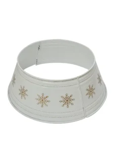 Weihnachtsbaumrock Schneeflocken Abdeckung für Baumständer D: 57cm in weiß