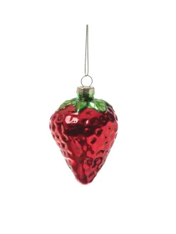 Weihnachtsbaumschmuck Ananas Erdbeere Glas H. 12cm/9cm in bunt