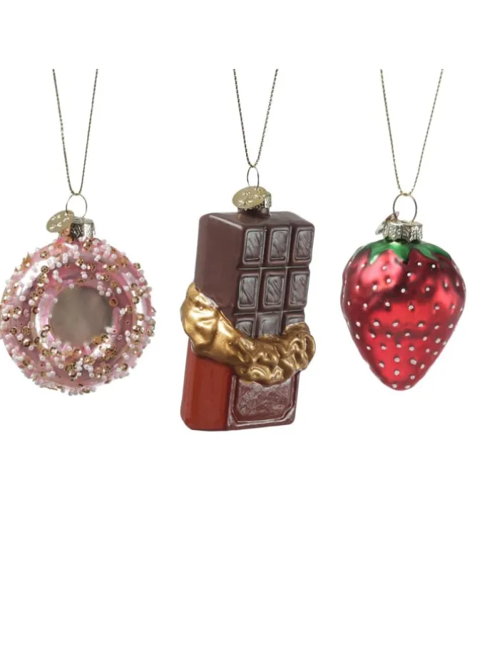 Weihnachtsbaumschmuck Donut Erdbeere Schokolade in bunt