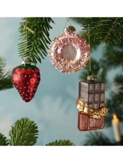 Weihnachtsbaumschmuck Donut Erdbeere Schokolade in bunt