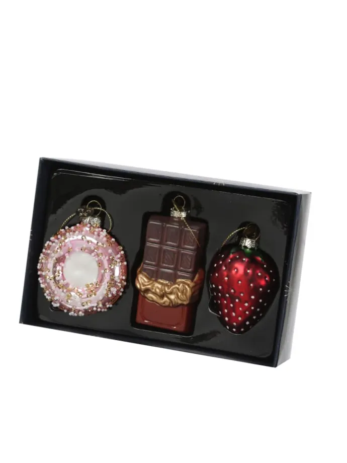 Weihnachtsbaumschmuck Donut Erdbeere Schokolade in bunt