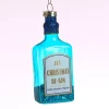 Weihnachtsbaumschmuck GIN Flasche Glas mundgeblasen H: 12cm in blau