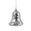 Weihnachtsbaumschmuck Glocke im Discokugel Look H: 8cm silber