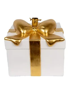 Weihnachtsbaumständer in Weiß/ Gold - (B)36 x (H)35 x (T)33 cm