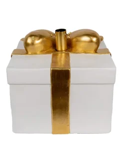 Weihnachtsbaumständer in Weiß/ Gold - (B)36 x (H)35 x (T)33 cm