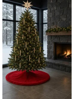 Weihnachtsbaum-Teppich in Rot