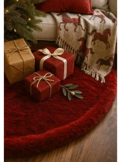 Weihnachtsbaum-Teppich in Rot