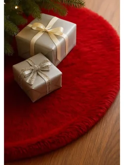 Weihnachtsbaum-Teppich in Rot