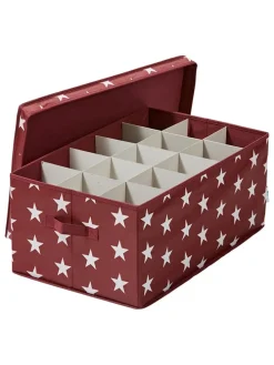 Weihnachtskugelbox in Rot - (B)58 x (H)25 x (T)36 cm