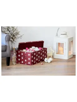 Weihnachtskugelbox in Rot - (B)58 x (H)25 x (T)36 cm