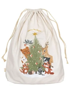 Weihnachtssack "Woodland Story" in Weiß