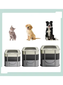 Welpenauslauf in Mehrfarbig - (B)90 x (H)60 x (T)68 cm