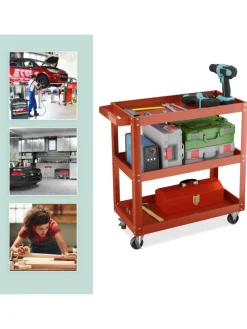 Werkstattwagen in Rot - (B)78 x (H)76 x (T)35 cm