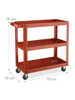 Werkstattwagen in Rot - (B)78 x (H)76 x (T)35 cm