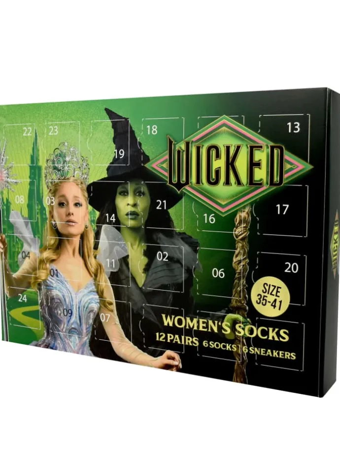 Wicked Socken Adventskalender mit 12 Paar kurz und lang in Mehrfarbig
