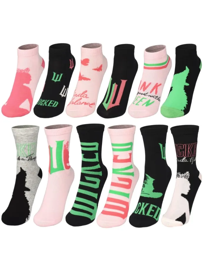 Wicked Socken Adventskalender mit 12 Paar kurz und lang in Mehrfarbig