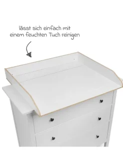 Wickelaufsatz für IKEA Hemnes Kommoden - in weiss