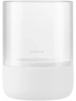 Windlicht ''Calma'' in Weiß - (H)14 x Ø 10 cm