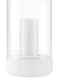 Windlicht ''Calma'' in Weiß - (H)19 x Ø 12 cm