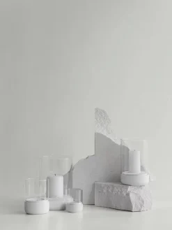 Windlicht ''Calma'' in Weiß - (H)19 x Ø 12 cm