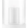 Windlicht ''Calma'' in Weiß - (H)22 x Ø 15 cm
