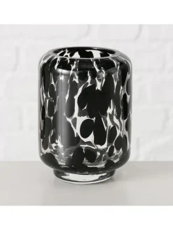 Windlicht ''Dotty'' in Schwarz - (H)10 x Ø 7 cm