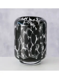 Windlicht ''Dotty'' in Schwarz - (H)10 x Ø 7 cm