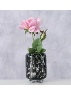 Windlicht ''Dotty'' in Schwarz - (H)10 x Ø 7 cm