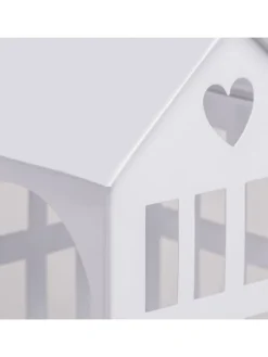 Windlicht "Haus" in Weiß - (B)11,5 x (H)20 x (T)11,5 cm