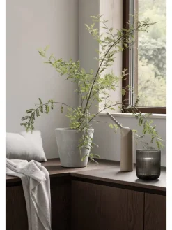 Windlicht ''Ven'' in Grau - (H)20 x Ø 17 cm