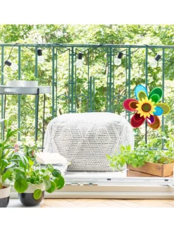 Windrad Blume in Bunt - (B)37,5x (H)74,5 x (T)14 cm