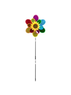 Windrad Blume in Bunt - (B)37,5x (H)74,5 x (T)14 cm