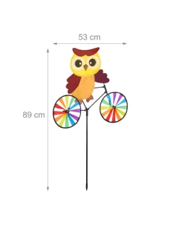 Windrad Eule in Bunt