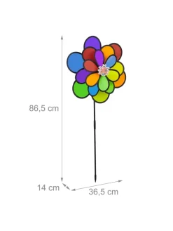 Windrad in Bunt - (B)36,5 x (H)86,5 x (T)14 cm