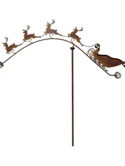 Windspiel "Schlitten mit Hirschen" in Braun - (B)84 x (H)115 cm