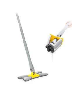 Wischmopp in Grau/ Gelb - (B)38 x (H)142 x (T)18 cm