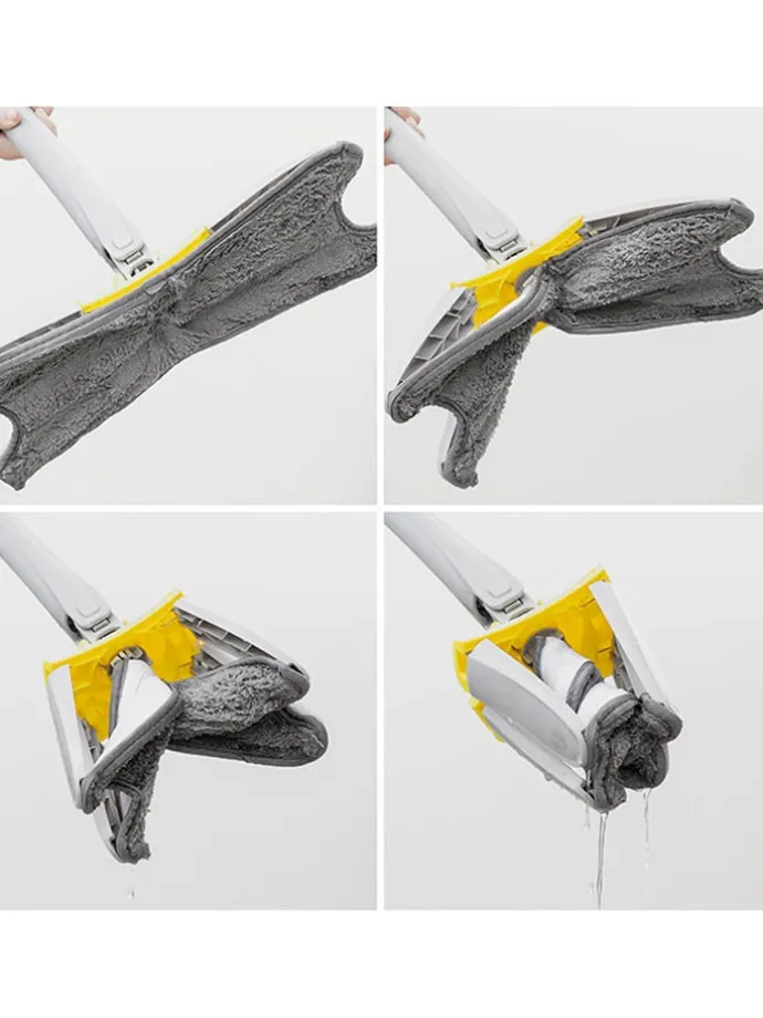 Wischmopp in Grau/ Gelb - (B)38 x (H)142 x (T)18 cm