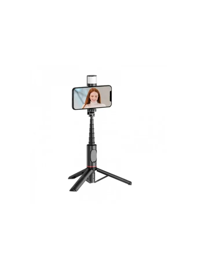 WiWU - Selfie Stick Wi-SE003 mit Stativfunktion und LED-Licht in Schwarz