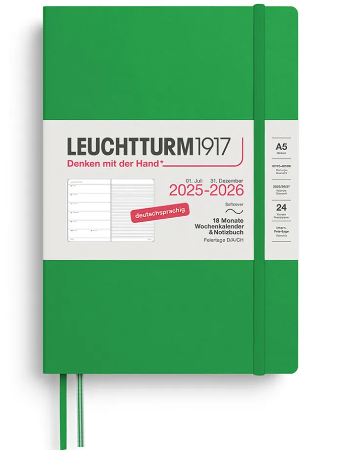 Wochenkalender & Notizbuch in Grün - A5, DE