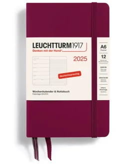 Wochenkalender & Notizbuch in Bordeaux - A6